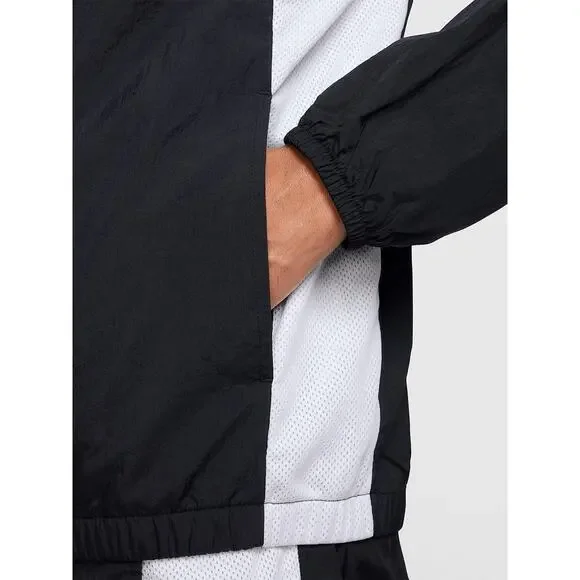 Nike Woven Full Zip Men’s Large Jacket Hoodie Black/White HJ0634-010 NWT